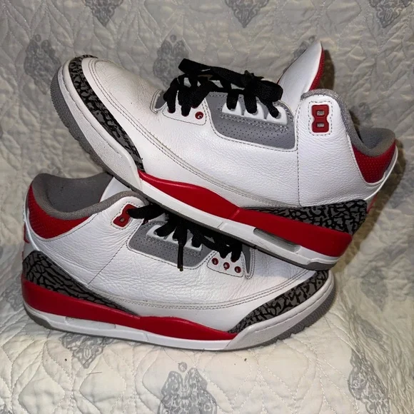 Jordan Red and White Sneakers
